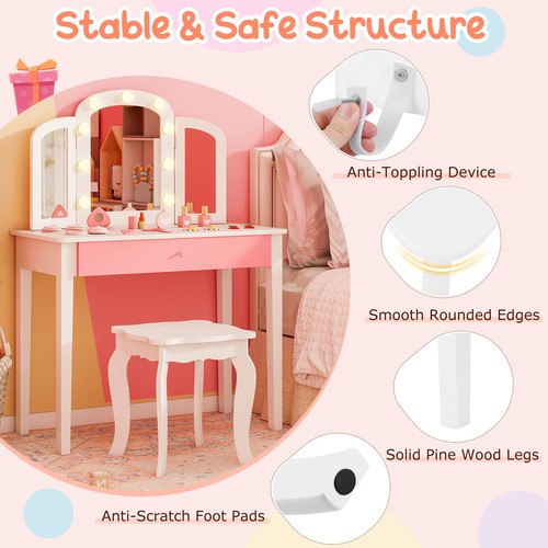 Vanity desk mirror - desk, w/mirror