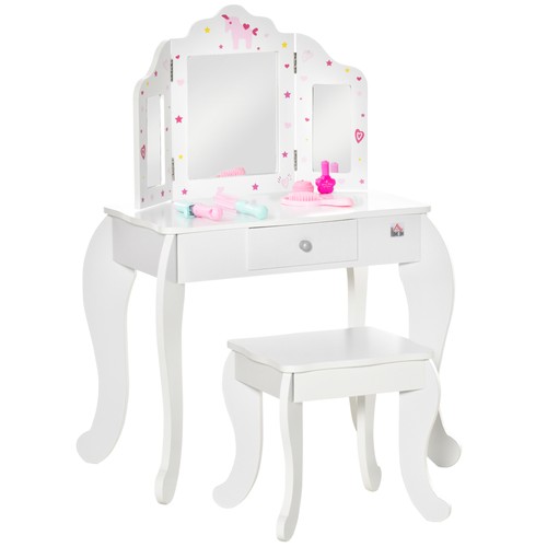 Kids vanity table and - vanity, stool