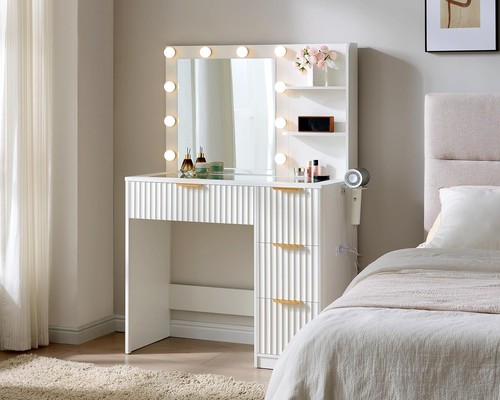 Fluted vanity desk with - 36.2",