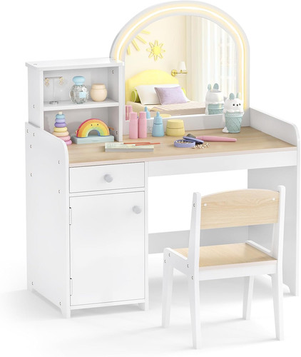 Kids vanity table and - vanity, stool