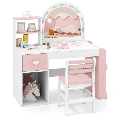 Kids vanity table - vanity, chair